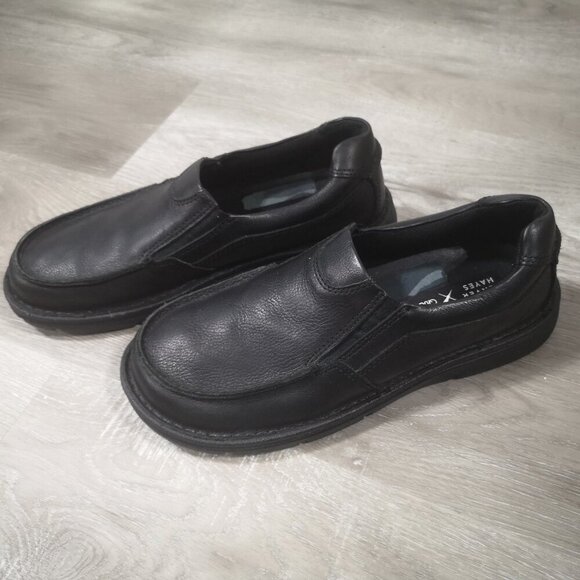 Denver Hayes Quad Comfort Men's Size 9.5 Black Full Grain Leather Upper Loafers - Picture 1 of 9